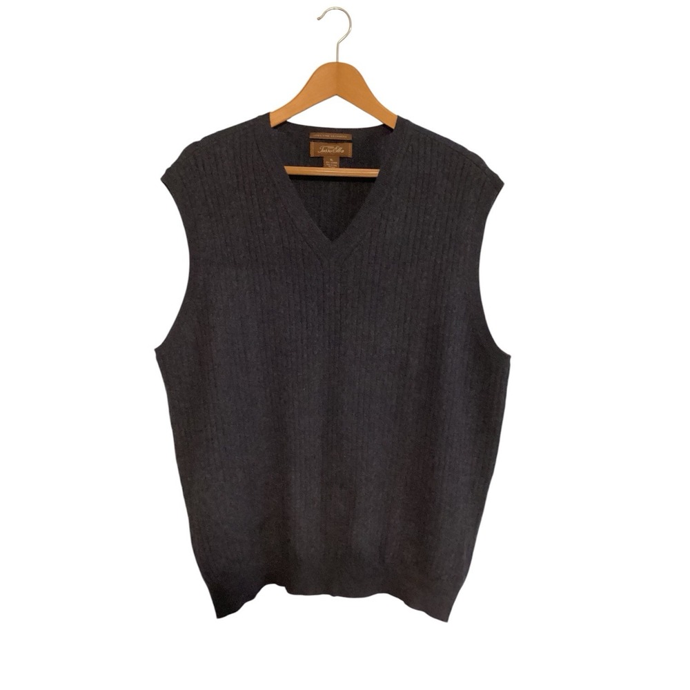 Cashmere Men's Large Dark Gray  Vest Size‎ XL By Tasso Elba